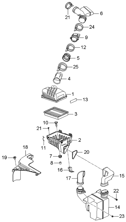 2006 Kia Spectra Air Cleaner Diagram