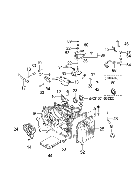 2004 Kia Spectra Bracket-Automatic Transaxle Diagram for 913863A000