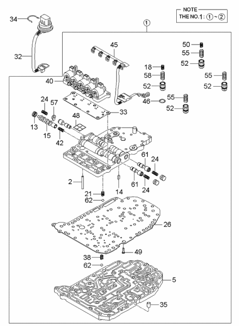 2004 Kia Spectra Sedan (New Body Style) Transaxle Gear-Auto Diagram 4