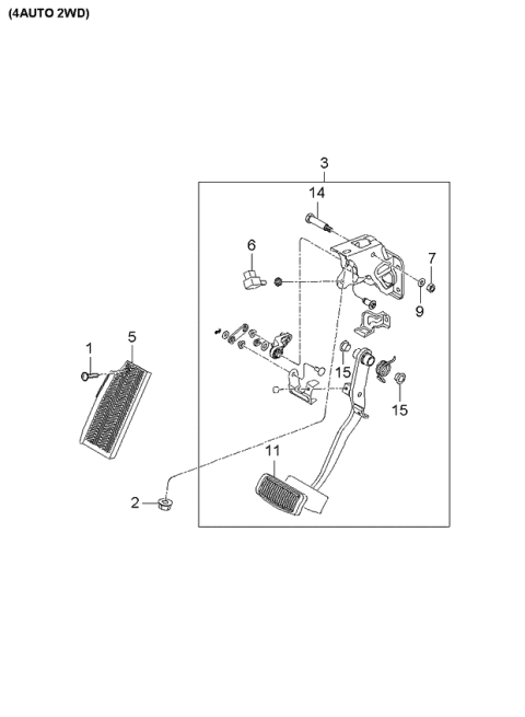 2003 Kia Spectra Clutch & Brake Pedal Diagram 2