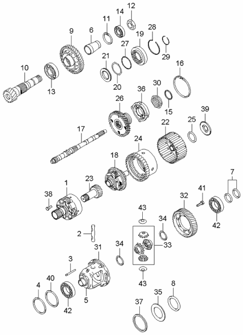 2003 Kia Spectra Transaxle Gear-Auto Diagram 1