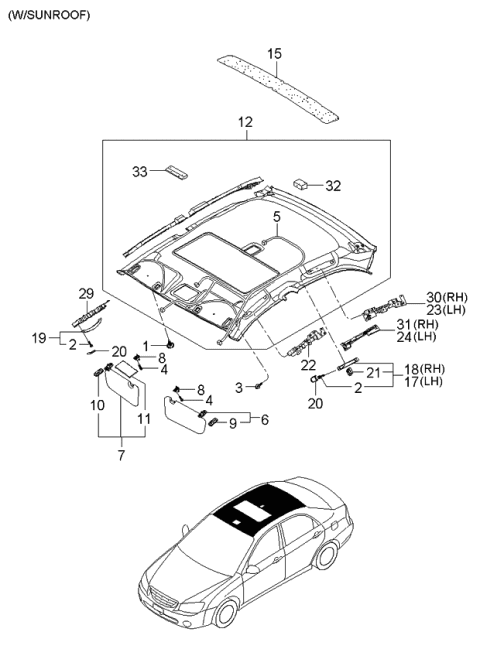 2003 Kia Spectra Pad Diagram for 854212F100