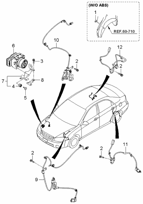 2003 Kia Spectra Sensor Assembly-Abs Rear Wheel Diagram for 956802F000