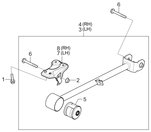 2005 Kia Spectra Bracket-Trailing Arm Diagram for 551302F000