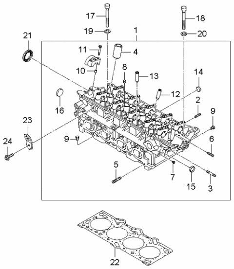 2003 Kia Spectra Cylinder Head Diagram