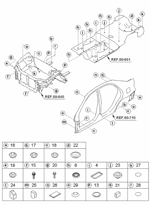 2006 Kia Spectra Isolation Pad & Floor Covering Diagram 2