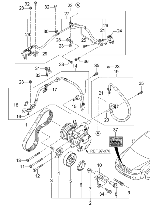 2006 Kia Spectra Switch Assembly-Triple Diagram for 977522D500