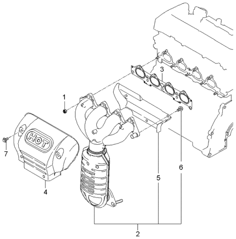 2003 Kia Spectra Protector-Heat Diagram for 2852523970