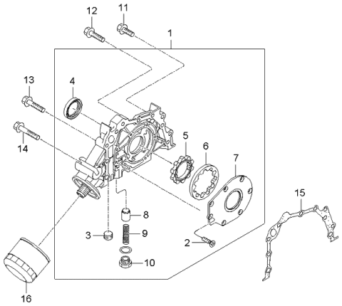 2004 Kia Spectra Gear-Oil Pump Inner Diagram for 2611223001