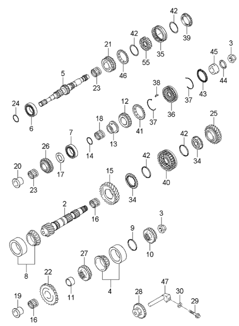 2003 Kia Spectra Transaxle Gear-Manual Diagram 1