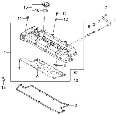 2006 Kia Spectra Rocker Cover Diagram