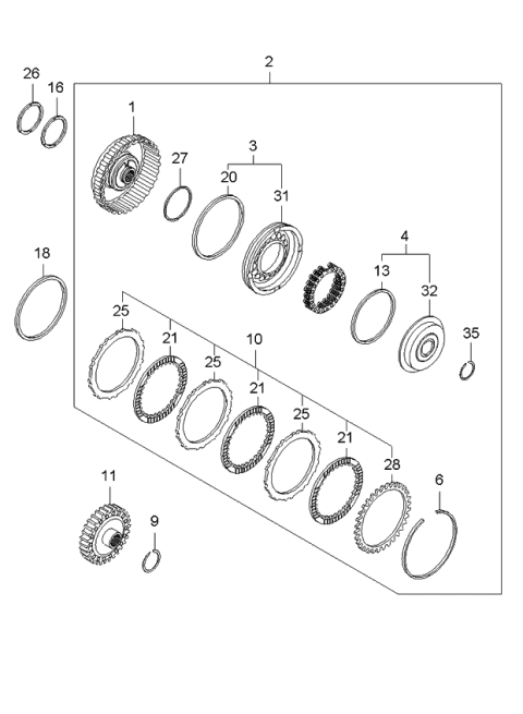 2003 Kia Spectra Ring-Snap Diagram for 4543223190