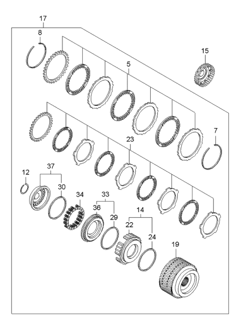 2003 Kia Spectra Transaxle Clutch-Auto Diagram 4