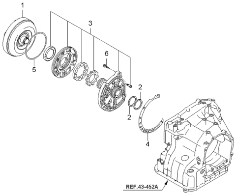 2004 Kia Spectra Sedan (New Body Style) Oil Pump & Torque Converter-Auto Diagram 2