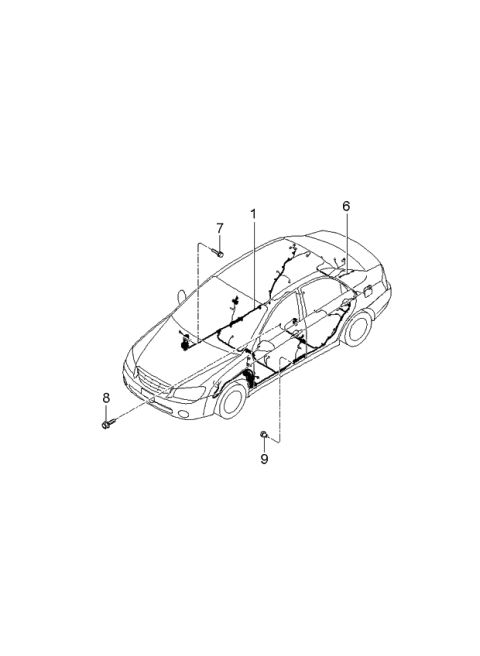 2004 Kia Spectra Wiring Assembly-Floor Diagram for 915152F251