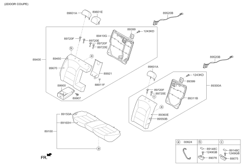 2018 Kia Forte CUSHION ASSY-RR SEAT Diagram for 89100A7870K4K