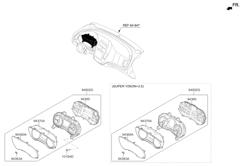 2018 Kia Forte Cluster Assembly-Instrument Diagram for 94043A7730