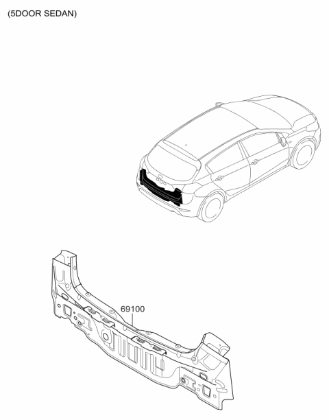 2018 Kia Forte Back Panel & Trunk Lid Diagram 1