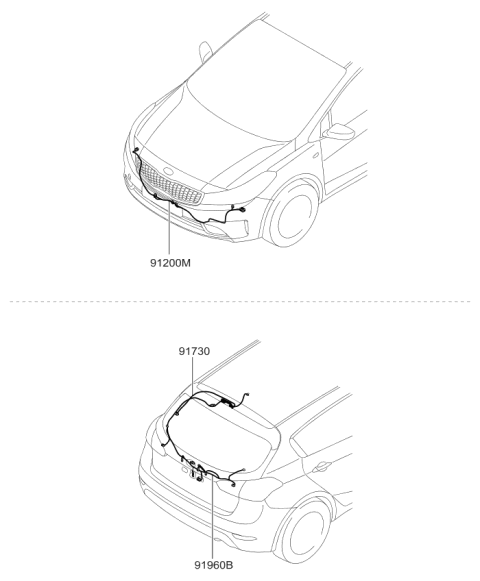 2018 Kia Forte Wiring Assembly-Tail Gate Diagram for 91691A7030