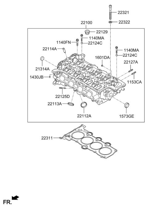 2018 Kia Forte Cylinder Head Diagram 1