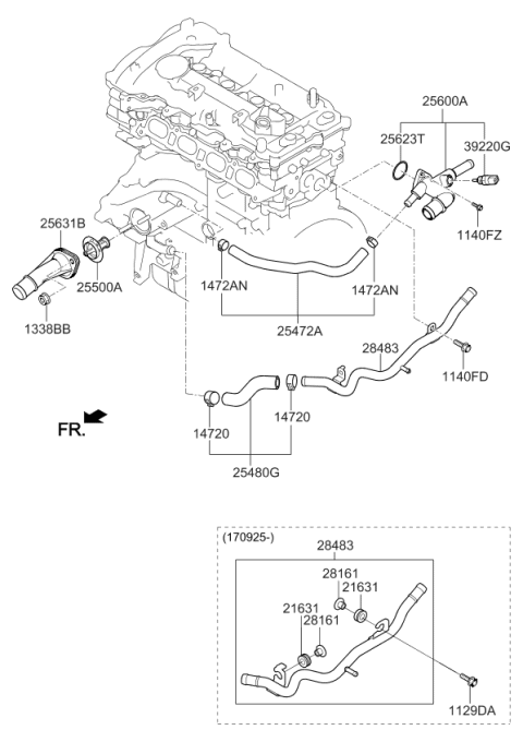 2017 Kia Forte Coolant Pipe & Hose Diagram 2