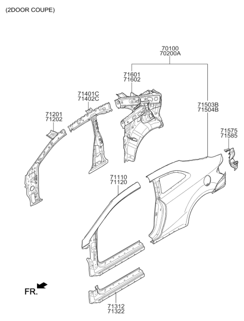 2018 Kia Forte Side Body Panel Diagram 2