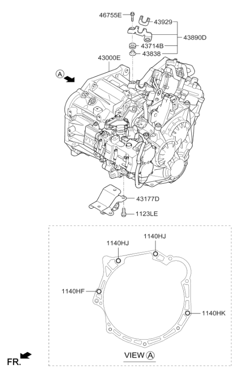 2017 Kia Forte Transmission Assembly-Dc Diagram for 430002D100