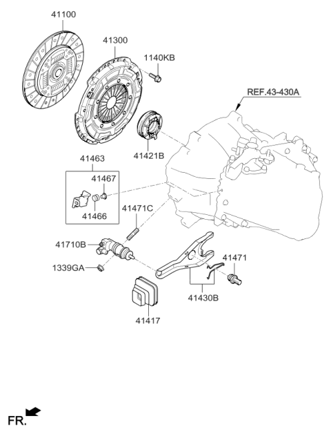 2017 Kia Forte Disc Assembly-Clutch Diagram for 4110032110