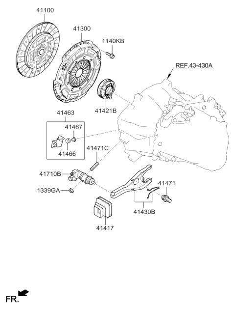 2018 Kia Forte Clutch & Release Fork Diagram 3