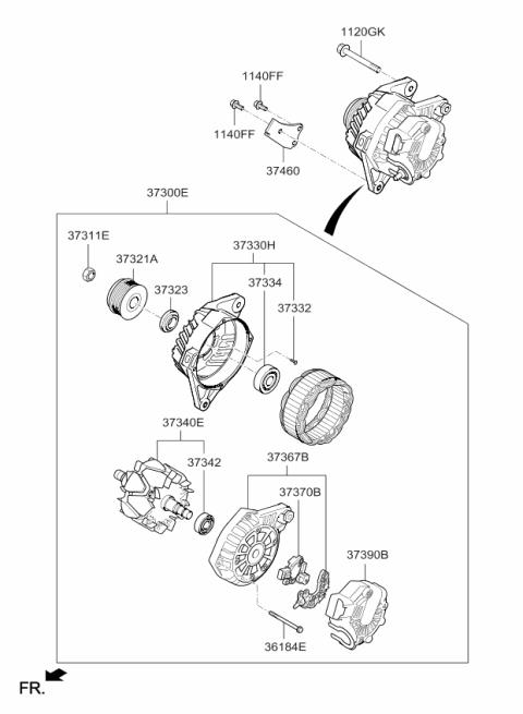 2017 Kia Forte Cover Diagram for 373902E230