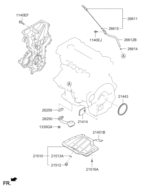 2017 Kia Forte Belt Cover & Oil Pan Diagram 1