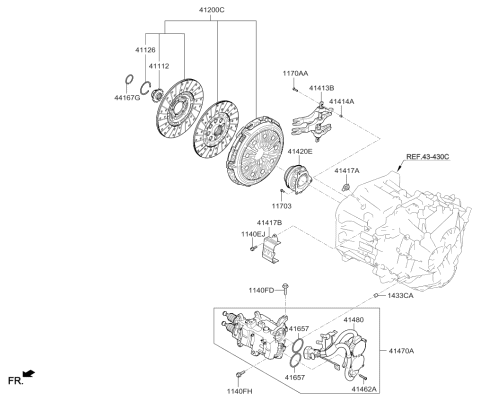 2018 Kia Forte Set-Double Clutch Diagram for 412002D200