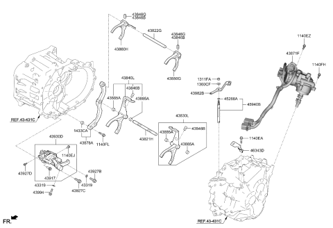 2017 Kia Forte Gear Shift Control-Manual Diagram 1