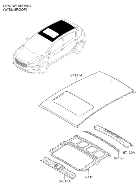 2018 Kia Forte Roof Panel Diagram 2