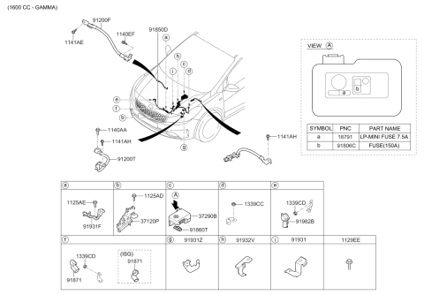 2017 Kia Forte Battery Terminal Diagram for 919803X010