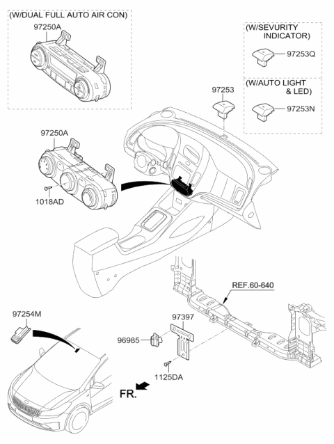 2017 Kia Forte Control Assembly-Heater Diagram for 97250B0AA0M15