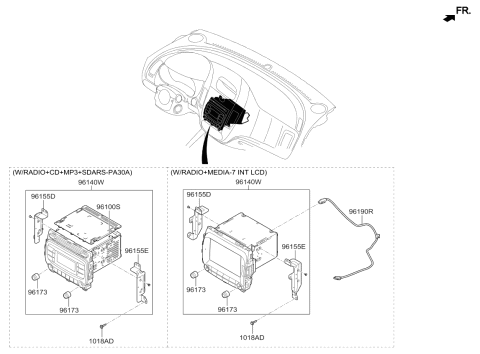 2017 Kia Forte Audio Assembly Diagram for 96160A7510WK