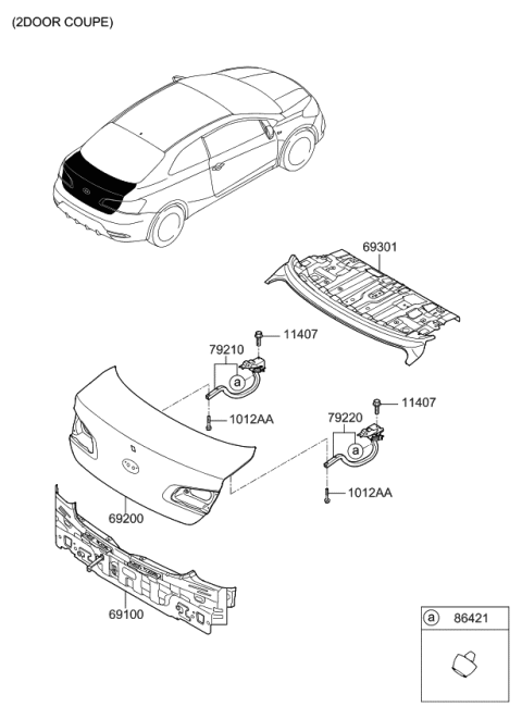 2018 Kia Forte Panel Assembly-Rear PACKAG Diagram for 69300A7200