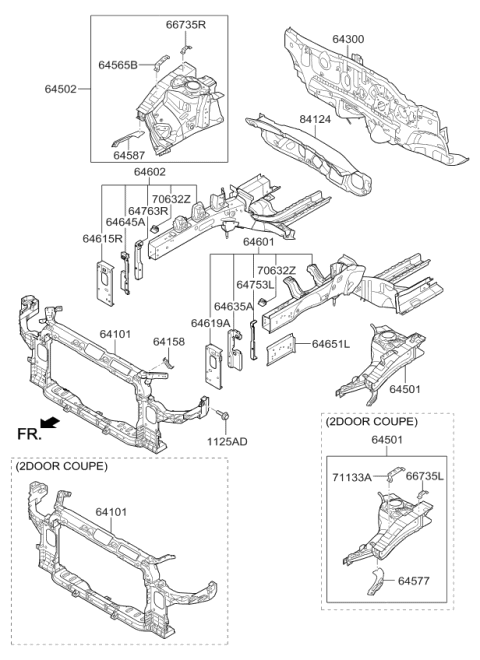 2017 Kia Forte Panel Assembly-Fender Apron Diagram for 64510B0000