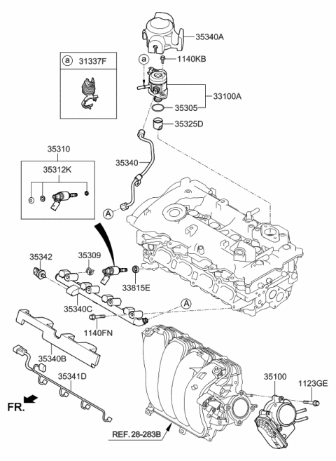 2017 Kia Forte Throttle Body & Injector Diagram 2