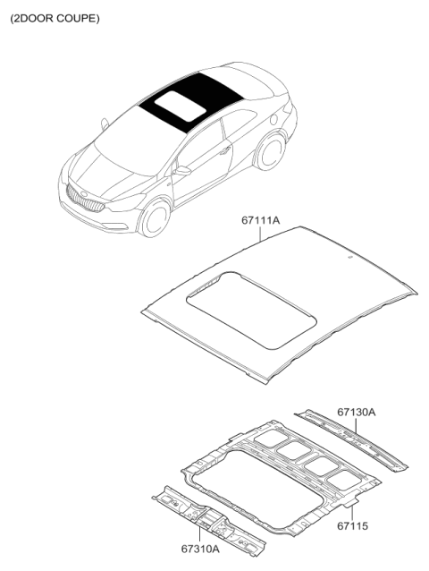 2017 Kia Forte Roof Panel Diagram 3