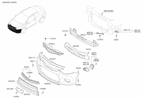 2018 Kia Forte Bumper-Front Diagram 2