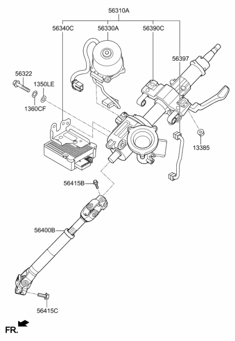 2018 Kia Forte Steering Column & Shaft Diagram