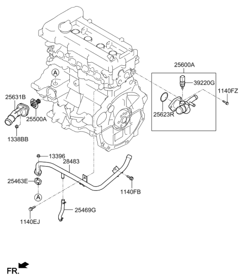 2018 Kia Forte Coolant Pipe & Hose Diagram 1