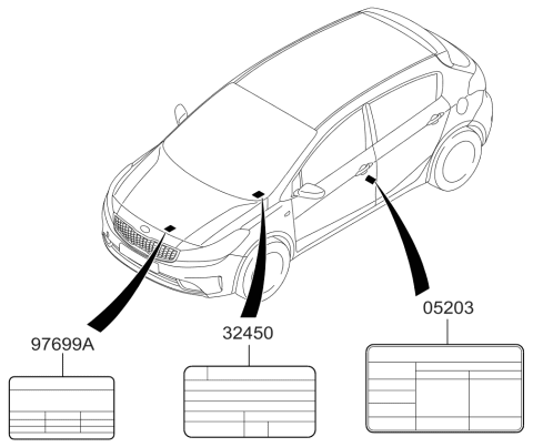 2017 Kia Forte Label-Emission Control Diagram for 324502B871