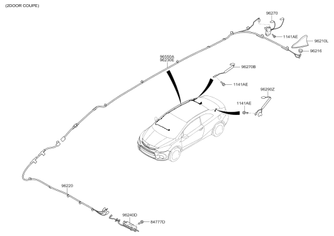 2018 Kia Forte Cable Assembly-Navigation Diagram for 96550A7550