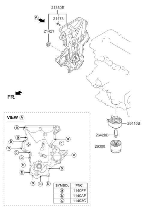 2017 Kia Forte Front Case & Oil Filter Diagram 1