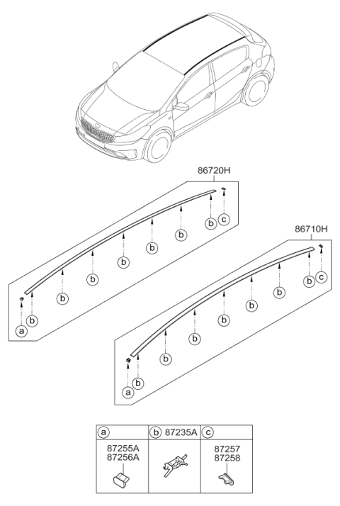 2018 Kia Forte Roof Garnish & Rear Spoiler Diagram 1