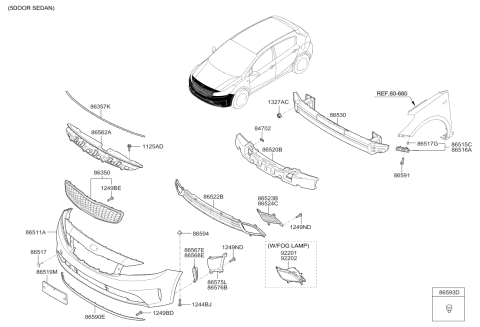 2017 Kia Forte Air Duct-Front Bumper,L Diagram for 86575A7800