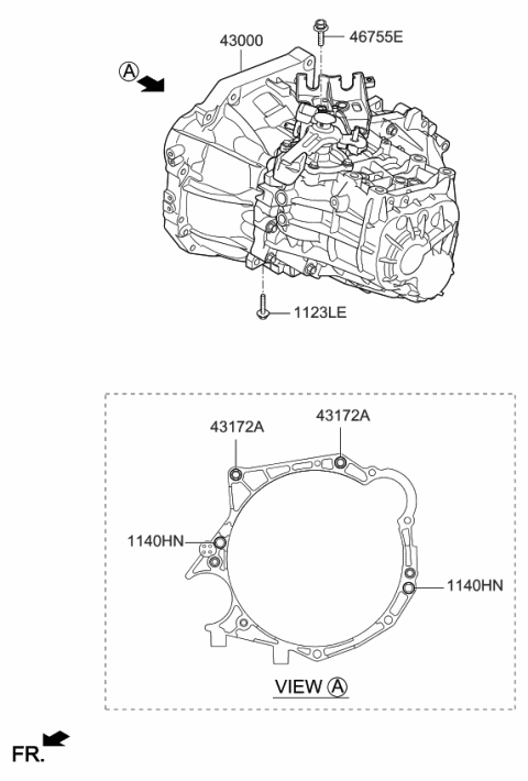 2018 Kia Forte Transmission Assembly-Ma Diagram for 430003D689